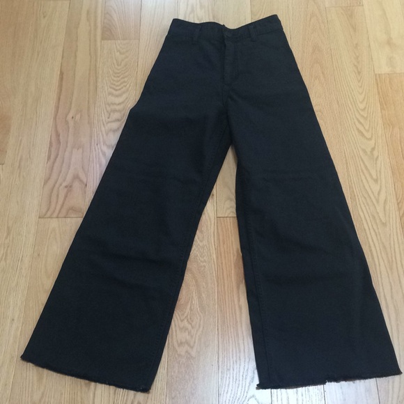Zara Denim - Zara SZ 4, black high rise wide leg jeans.